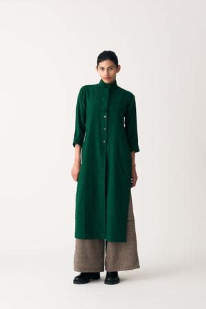 Buy Flap Placket Tunic - Emerald Green – Three Clothing