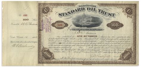 Lot Detail - John D. Rockefeller Signed Stock Certificate for Standard ...