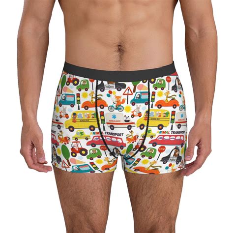 Mens Underwear, Transports with Animals Sexy Mens Underwear Boxer ...