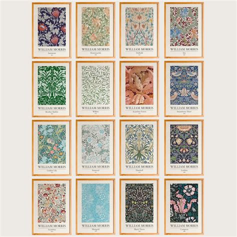 Set of 16 William Morris Prints: 16 Stunning Prints Inspired by the ...