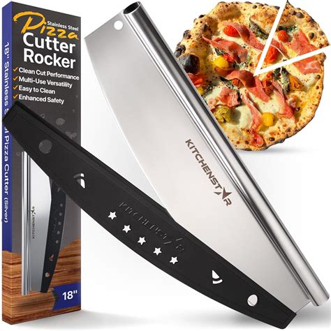 KitchenStar 18 inch Pizza Cutter | Sharp Stainless Steel Slicer Knife ...