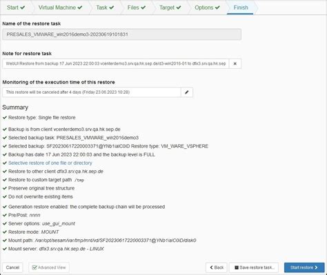5 0 0:VMware Single File Restore - SEPsesam
