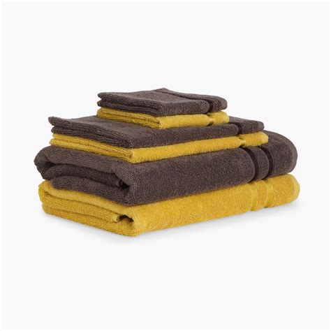 Buy SPACES Atrium Multicolour Solid Cotton Towel Set - Set of 6 from ...