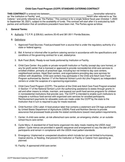 Free Printable Catering Contract Templates [Word, PDF] Simple