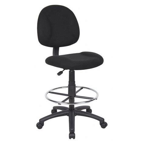 Zoro Select Fabric Drafting Chair, 30 1/2-, No Arm, Black 453A09 | Zoro