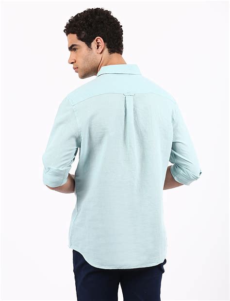 Buy Linen Mix Classic Collar Solid Shirt at Marks & Spencer