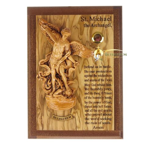 Saint Michael The Archangel Wall Plaque Prayer in English