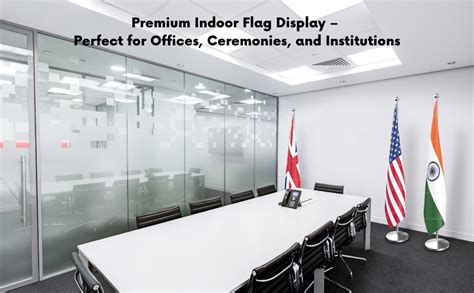The Flag Company 6-Foot Indoor Flag Pole with Indian Flag | Stainless ...