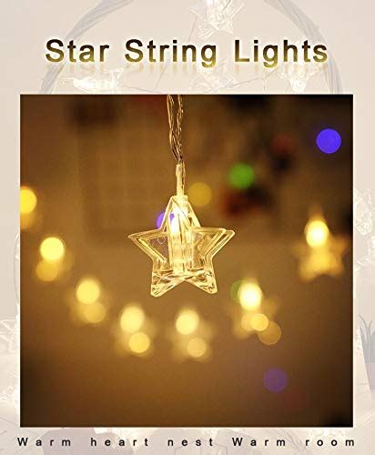 10 Bulb Five Pointed Star Shape LED Decorative String Light || Warm Wh ...