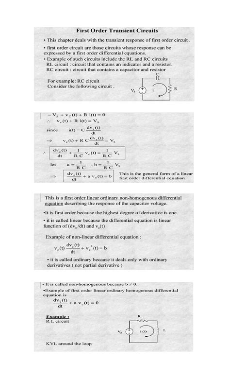 Image result for First Order Transient Analysis