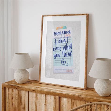 Guest Check Guest Check Poster Digital Download Receipt - Etsy