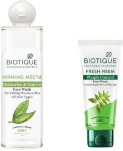 BIOTIQUE Morning Nectar 200ml & Fresh Neem 100ml. Face Wash - Price in ...