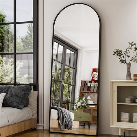 Snapklik.com : GLSLAND 26" X 71" Arched Full Length Mirror - Black Full ...