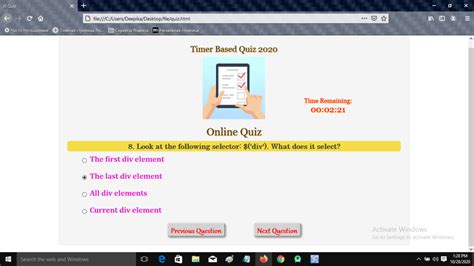 Image result for JavaScript Quiz Tutorial Timer