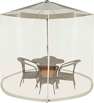 Oriley 7.5-10FT Patio Umbrella Mosquito Net Mesh Net Screen with Zipper ...