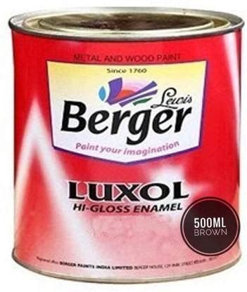 Berger HIGH GLOSS BROWN COLOUR ENAMEL-OIL BASED 500ML PACK BROWN Enamel ...