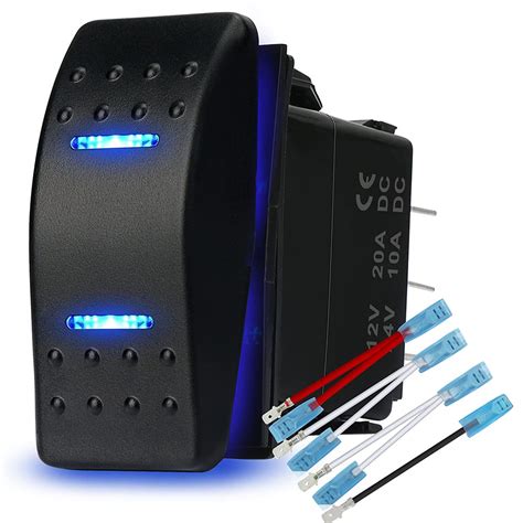 Buy HOKAAER Waterproof Rocker Switch Toggle On-Off-On 12V/20A 24V/10A ...