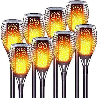 LazyBuddy Large Size Solar Torch Light with Flickering Flame, Fire ...