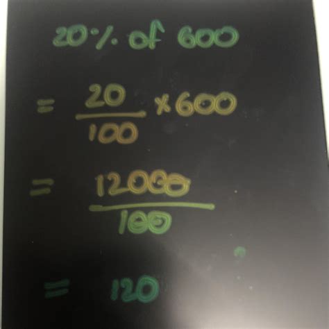 calculate 20% of 600 - Brainly.in