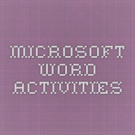 Image result for Microsoft Word Tutorial Activity Sheets