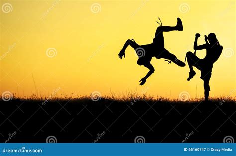 Outdoor Muay Thai Sport Silhouette Stock Image - Image of crazy, mentor ...