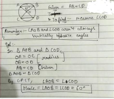 in the given figure AB and CD are equal chords of a circle with centre ...