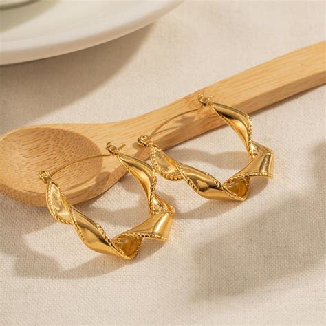 Phoebe Twisty Hoop Earring – Dimplery