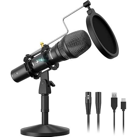 MAONO AU-PM471TS Condenser USB Microphone for PC, with Metal Pop Filter ...