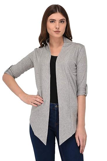 ESPRESSO Women's 100% Viscose Waterfall Summer Shrugs with Button ...
