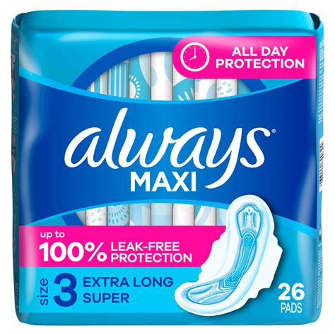 Always Maxi Size 3 Extra Long Super Pads With Wings | Always®