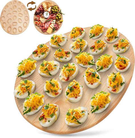 Amazon.com: Namre' Wooden Deviled Egg Tray 24 Holes, 15 x 12in ...