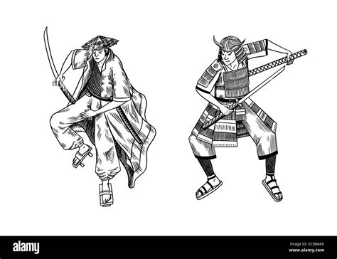 Japanese Samurai Battle Drawing