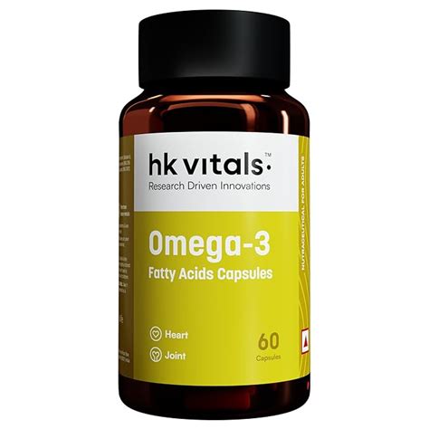 hk vitals Omega 3 (60 Fish Oil Capsules) | 1000mg Omega 3 with 180mg ...