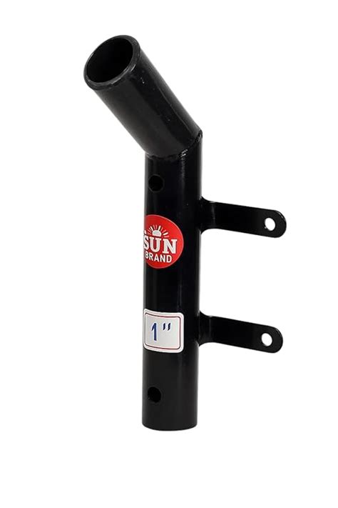 Steel Street Light Clamp, 1-Inch Black Curved Arm Bracket, Wall Fitting ...
