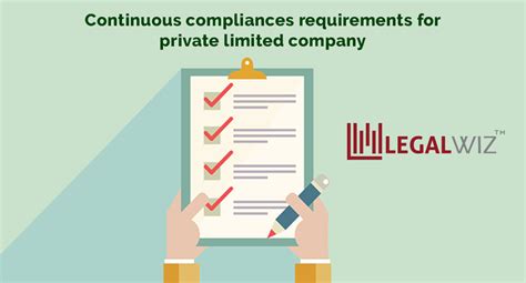 Compliance Requirements for Pvt Ltd Company in India - LegalWiz.in