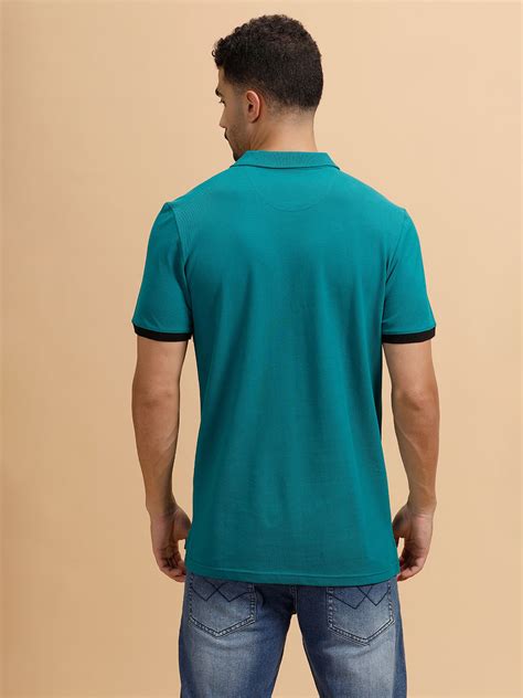 Contrast Sleeve Slim Fit T-Shirt | Teal – Wrogn