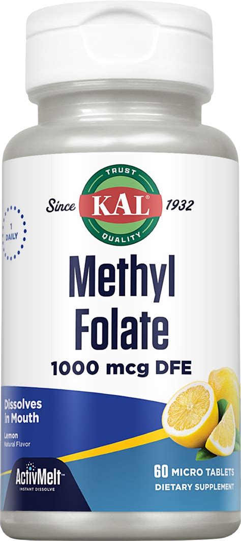Methylfolat 1000 mcg DFE, 60 Lutschtabletten - KAL - VitalAbo