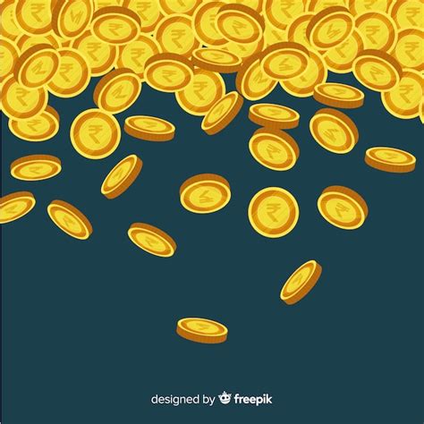 Indian rupee coins falling | Free Vector