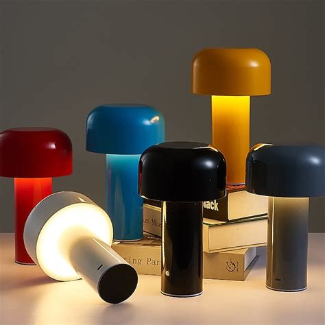 Table Lamp Portable Italian Mushroom Wireless Touch Rechargeable Night ...
