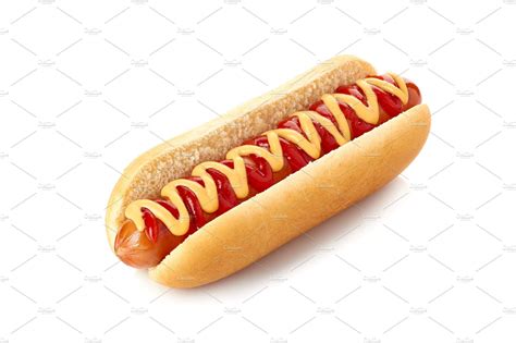 Hot dog with ketchup and mustard on | Hot dogs, Ketchup, Mustard