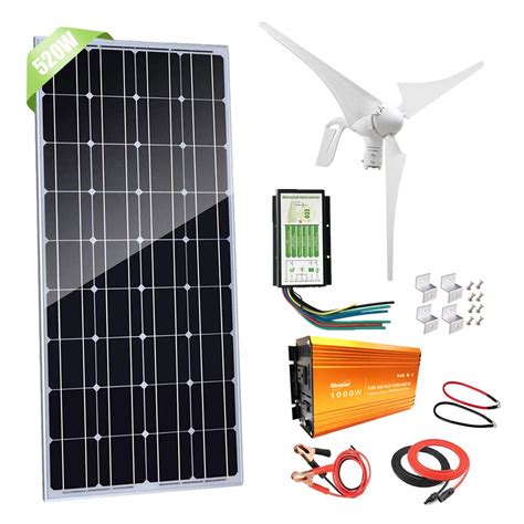Buy 520W Solar & Wind Power House Kits Off Grid System for Charging 12V ...