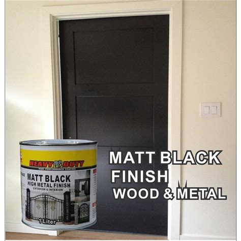 1L ( MATT BLACK ) HEAVY DUTY Brand Metal Paint Matt Black Cat Besi ...