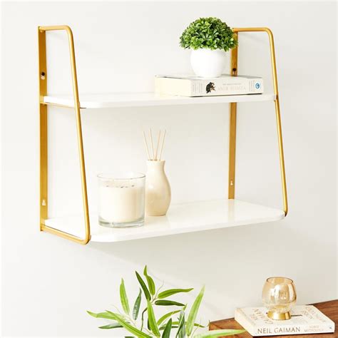 Buy Lilly NXT Metal 2-Tier Wall Shelf - White from Home Centre at just ...