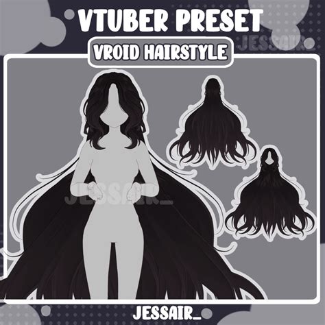【VRoid Hairstyle Preset】Long Female Hairstyle | Extra Long | Cute Vtuber Hairstyle ...