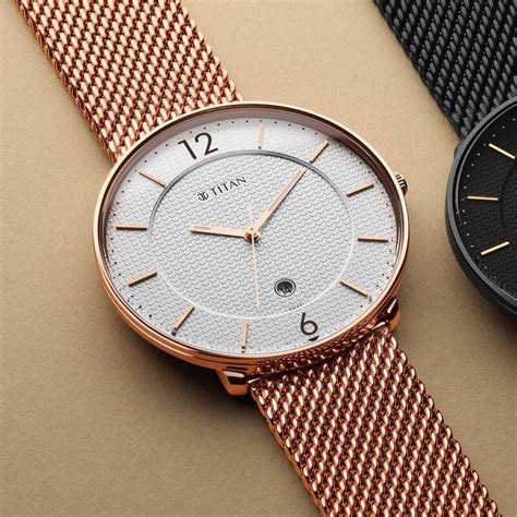 Buy Online Titan Black and Gold Silver Dial Analog Stainless Steel ...