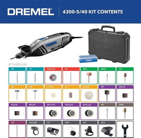 Buy Dremel 4300-5/40 High Performance Rotary Tool Kit with LED Light- 5 ...
