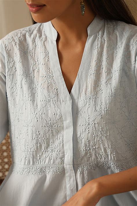 Okhai "Shayari" Chikankari Pure Cotton Dress – Okhaistore