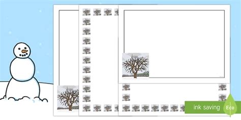Winter Tree Portrait Page Borders- Portrait Page Borders