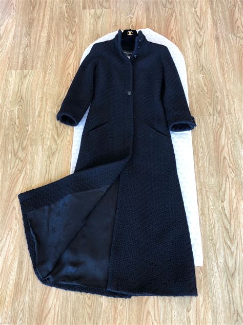 Chanel Runway CC Buttons Maxi Tweed Coat For Sale at 1stDibs