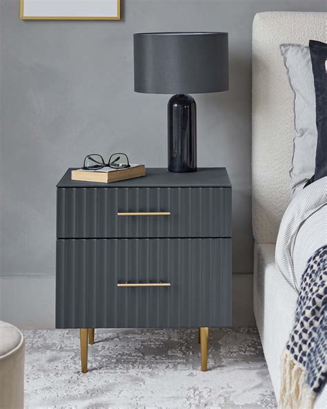Albury dark grey bedside table – Artofit